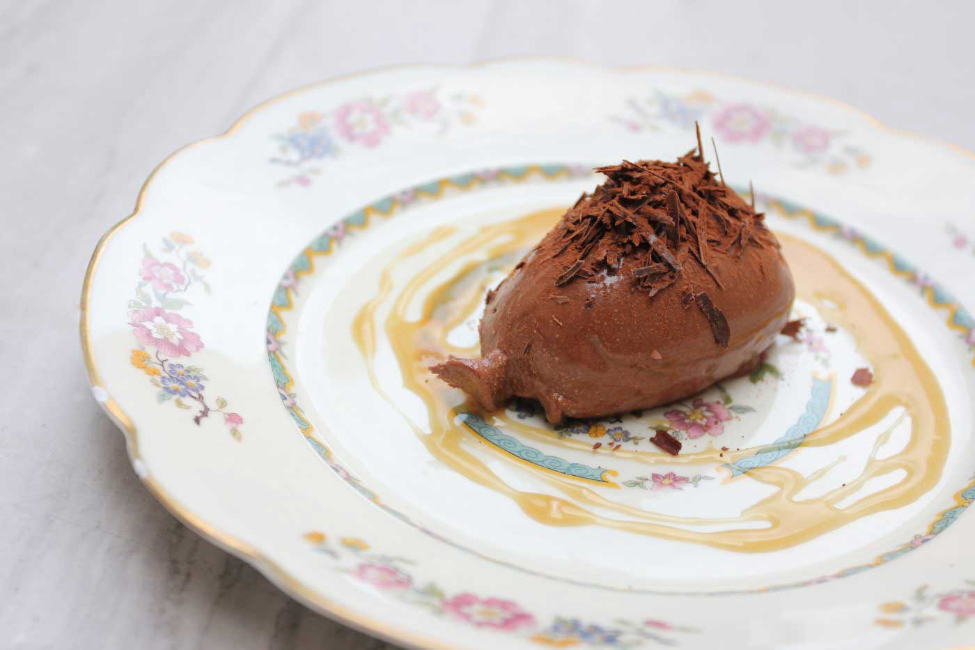 Chocolate Mousse with Salted Caramel Sauce