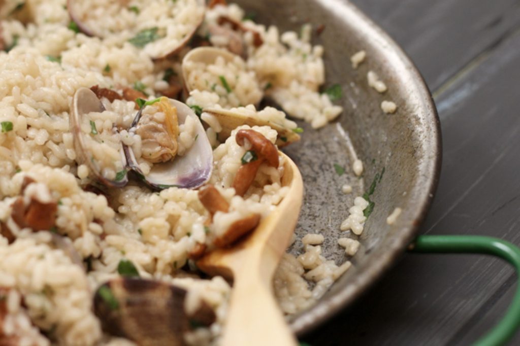 Bomba Rice with Clams and Girolles