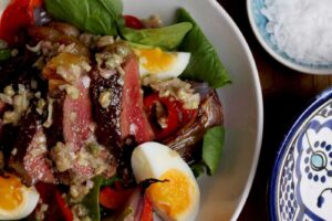 Warm Galican Steak Salad with Anchovy and Caper Vinaigrette