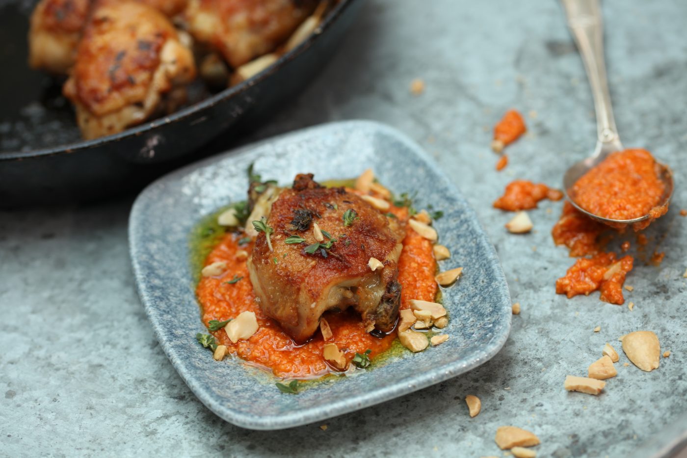 Chicken Tapas with Romesco Sauce