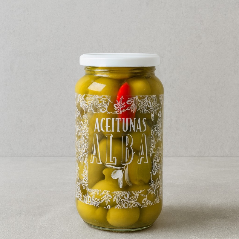 Alba Pitted Spicy Gordal Olives Jar