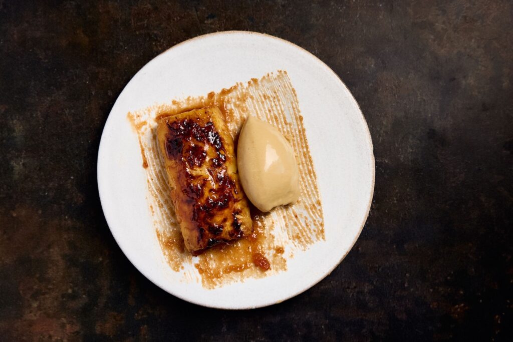 Barbecued Pineapple, Glazed in Quince with PX Ice Cream