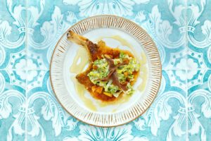 Chestnut-Fed Pork Milanese with Manchego Caesar Salad