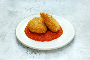 Deep Fried Tetilla Cheese with Spicy Piquillo Pepper and Hazelnut Pesto